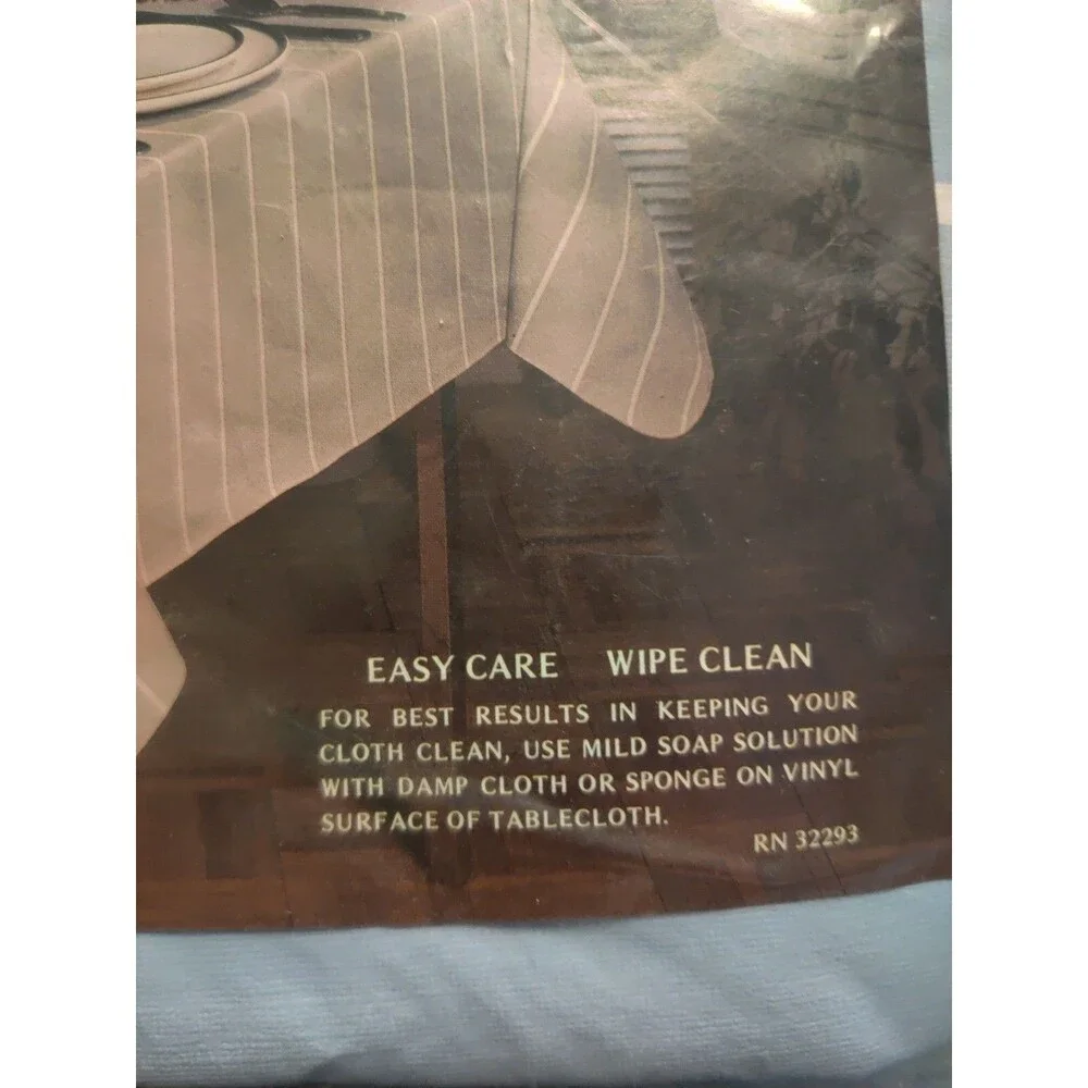 Tablecloth NOS VINTAGE Elrene Vinyl Print Flannel Back  60